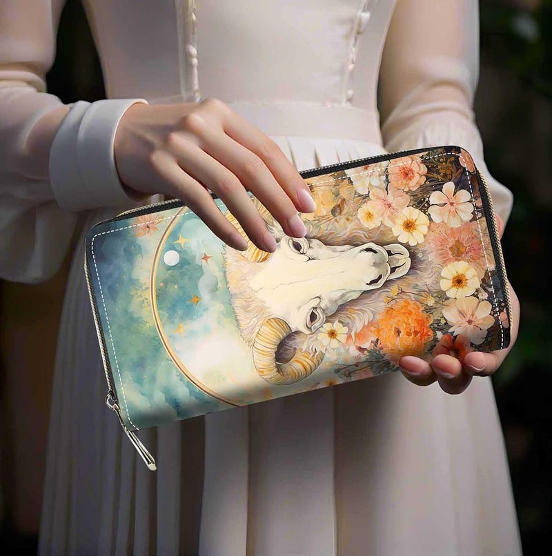 FQTBCEARI Hummingbird Flower Print Women Large Capacity Wallet PU Leather Zipper Clutch Purse for Smart Phone/Card/Coin/Cash - Image 5